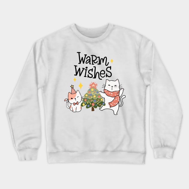 Warm Wishes Cat Crewneck Sweatshirt by shopfindingbeni